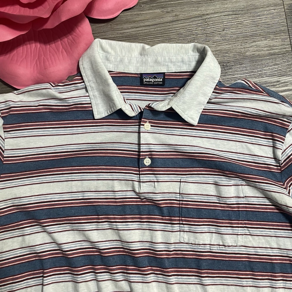 Patagonia Men's Polo Duo - Navy Blue & White with Multi Stripes - Picture 3 of 9